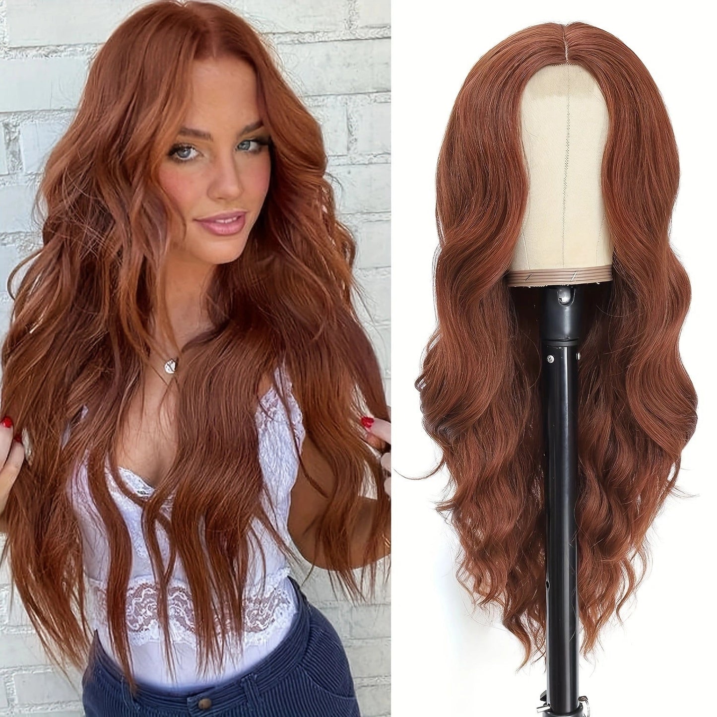 26-inch long gradient wavy wig