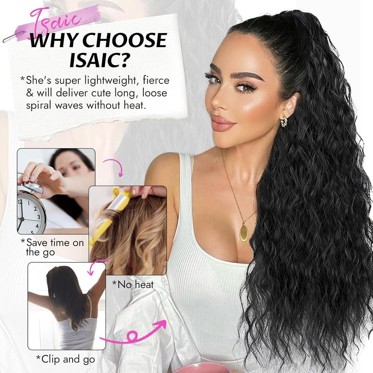 30-inch long wavy gradient hair extensions