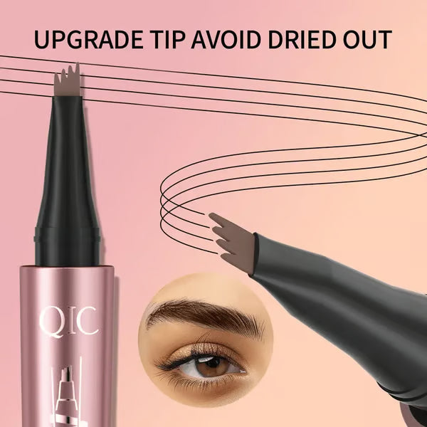 🎁💕Waterproof Micro-Fork Eyebrow Pencil, Long-Lasting Brow Pen for Natural Hair-Like Strokes