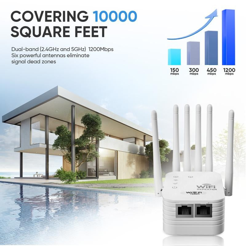 🔥Dual-Band WiFi Range Extender - Stay Connected Everywhere!