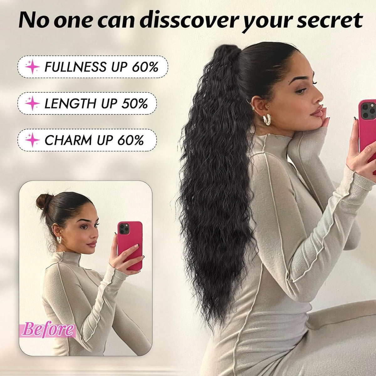30-inch long wavy gradient hair extensions