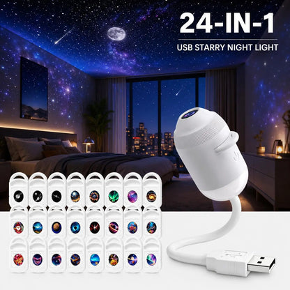 ✨Plug-&-Play HD StarProjector - 24 Galaxy,Butterfly & Ocean Scenes