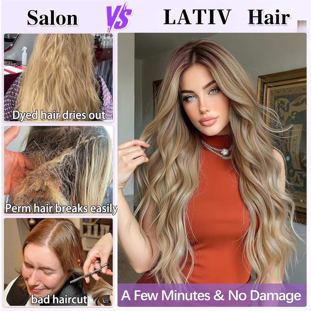 26-inch long gradient wavy wig