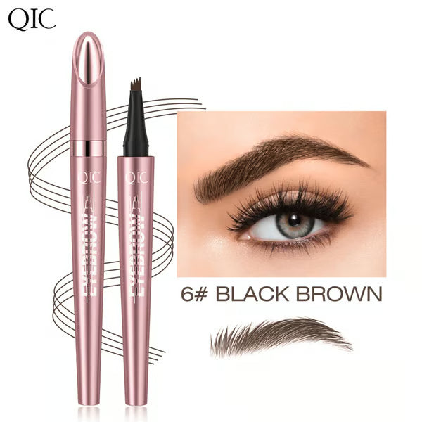 🎁💕Waterproof Micro-Fork Eyebrow Pencil, Long-Lasting Brow Pen for Natural Hair-Like Strokes