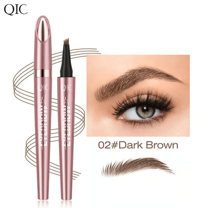 🎁💕Waterproof Micro-Fork Eyebrow Pencil, Long-Lasting Brow Pen for Natural Hair-Like Strokes