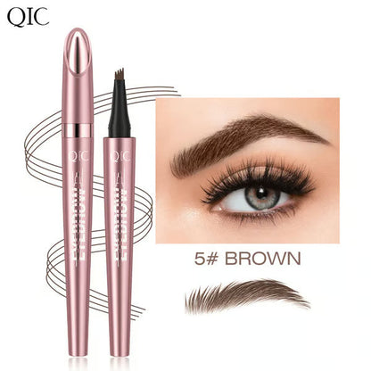 🎁💕Waterproof Micro-Fork Eyebrow Pencil, Long-Lasting Brow Pen for Natural Hair-Like Strokes