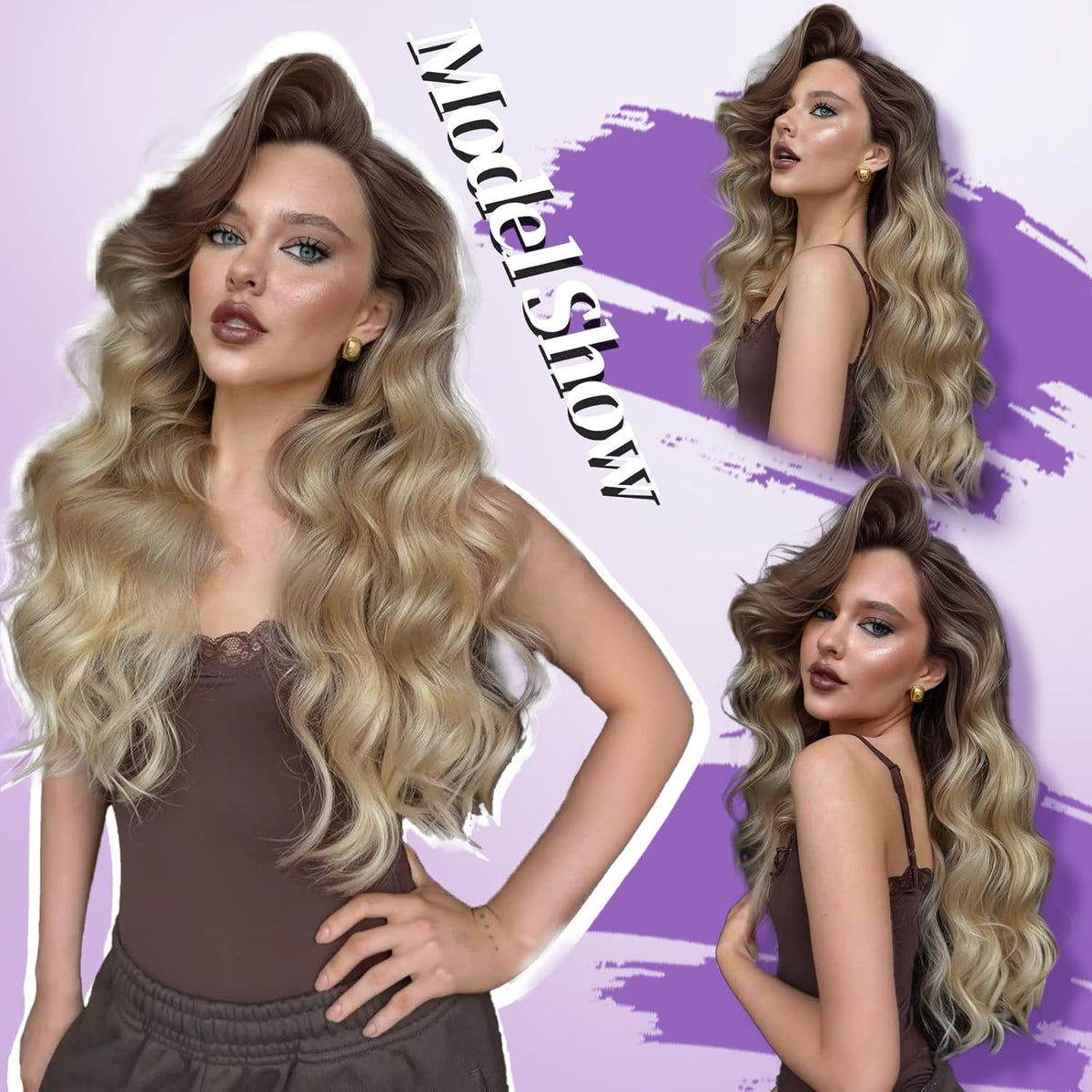 26-inch long gradient wavy wig