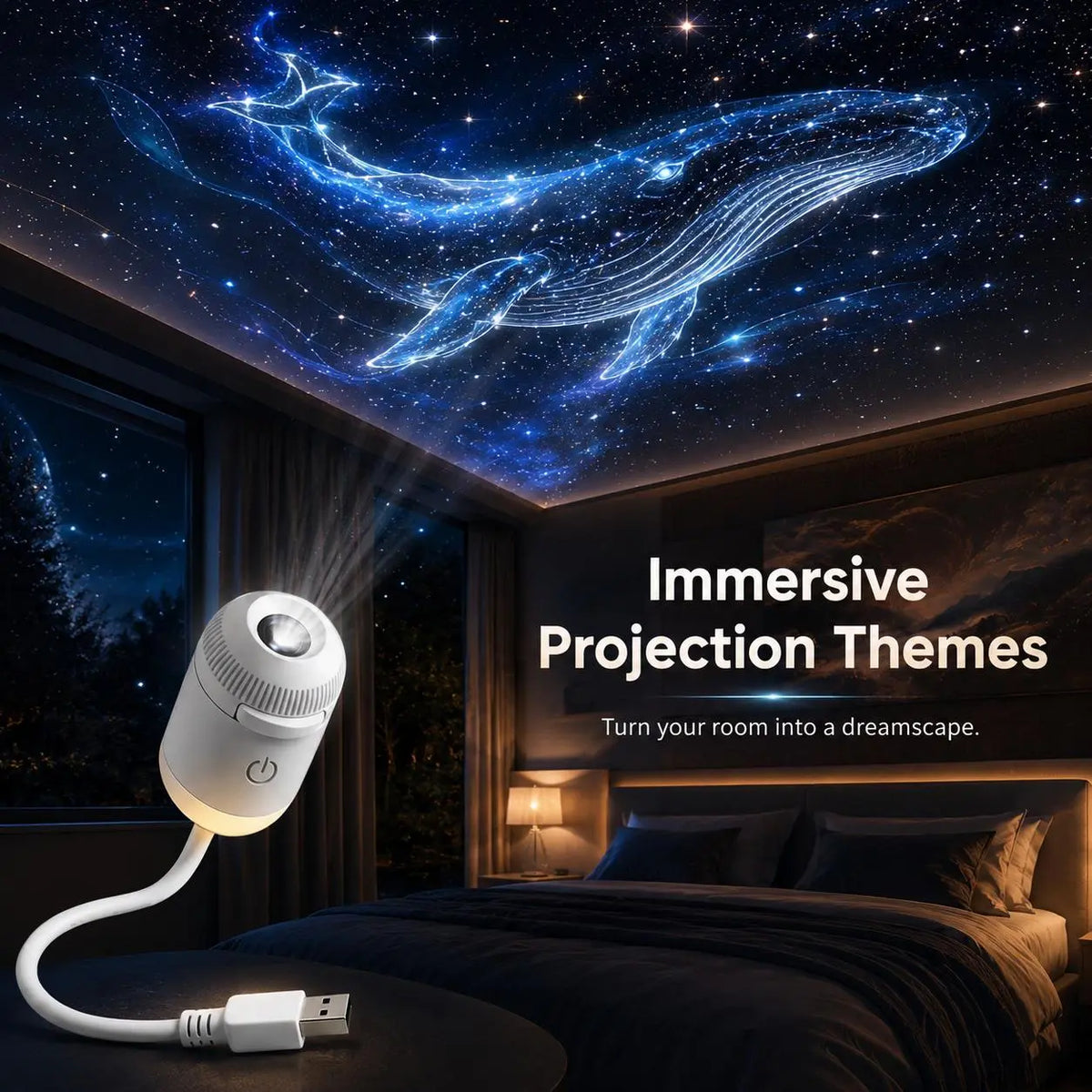 ✨Plug-&-Play HD StarProjector - 24 Galaxy,Butterfly & Ocean Scenes