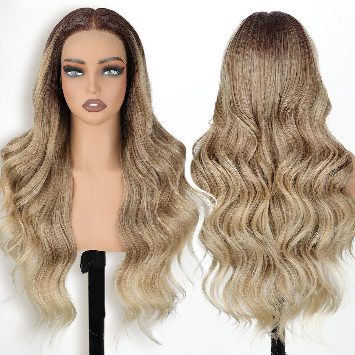 26-inch long gradient wavy wig