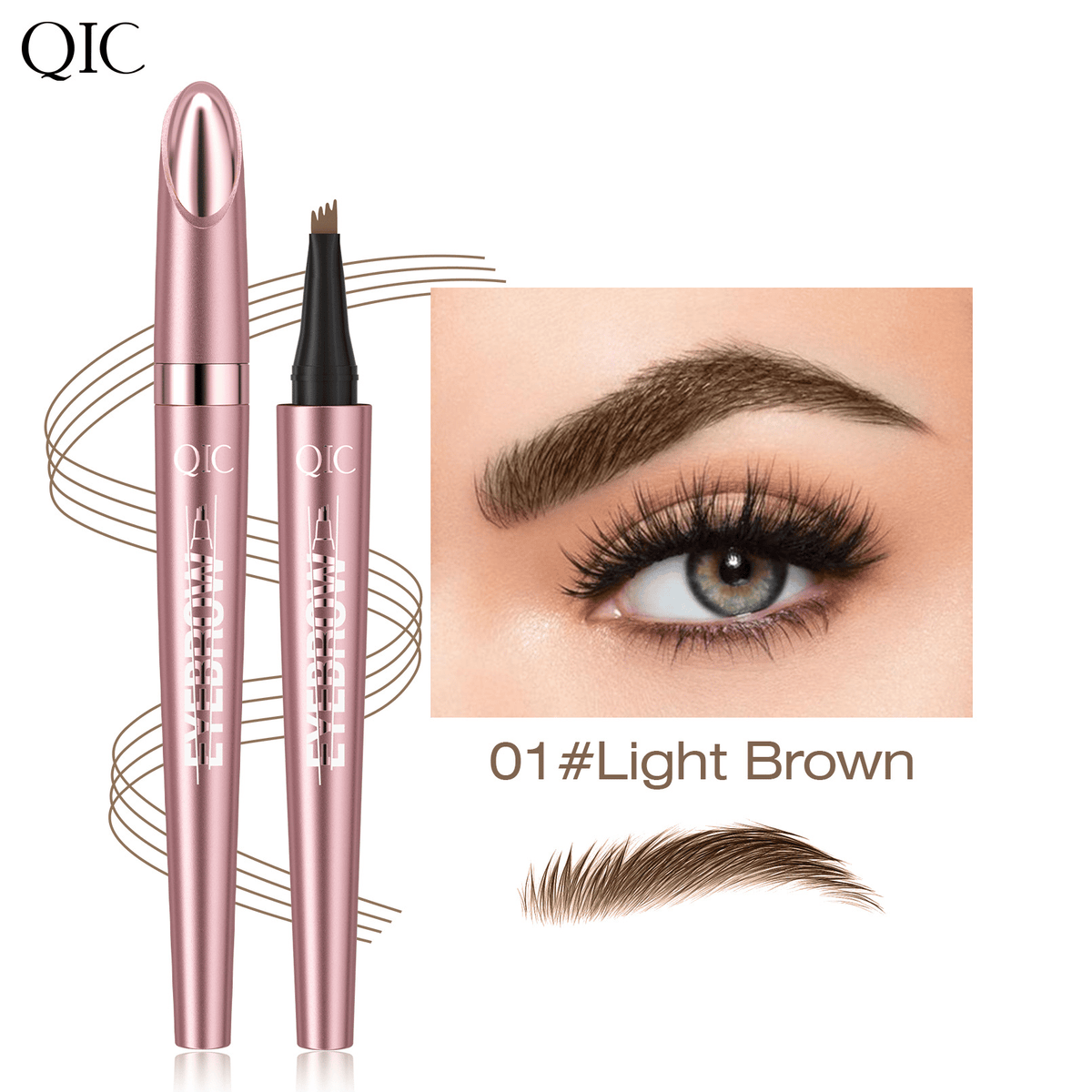 ✨Waterproof Micro-Fork Eyebrow Pencil, Long-Lasting Brow Pen for Natural Hair-Like Strokes