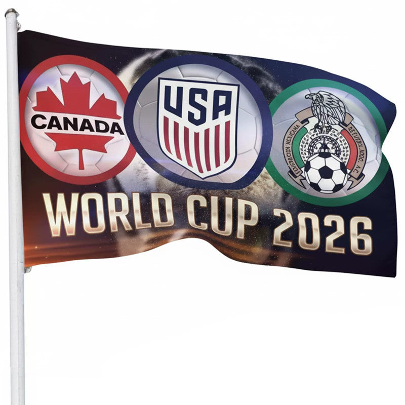 3 Ply 2026 World Soccer Cup Flag -- 3x5 Ft