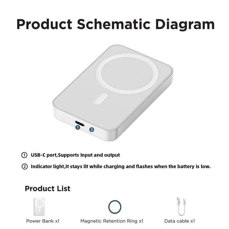 🔋 Magnetic Wireless Power Bank for iPhone