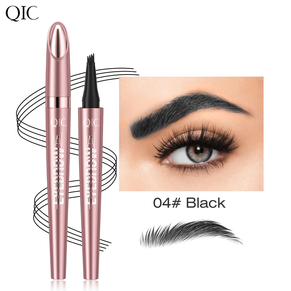 ✨Waterproof Micro-Fork Eyebrow Pencil, Long-Lasting Brow Pen for Natural Hair-Like Strokes