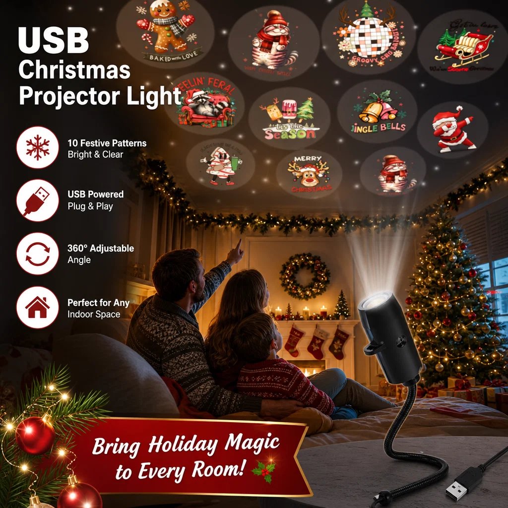 🎅✨ Christmas Wonderland Projector – 6 or 10 HD Scenes