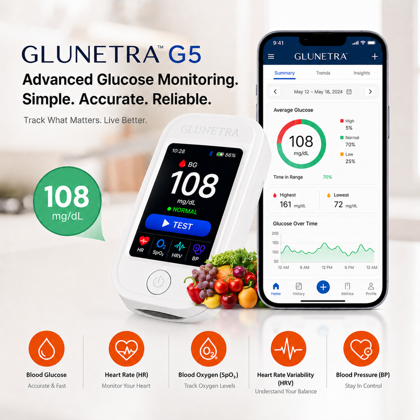 💥Non-Invasive Glucose & Health Monitor | 🩸 No Finger Pricks Blood Sugar Monitoring Device