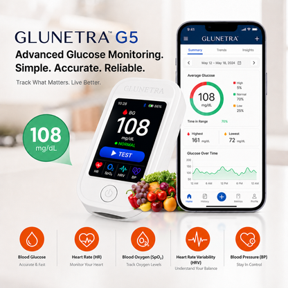 💥Non-Invasive Glucose & Health Monitor | 🩸 No Finger Pricks Blood Sugar Monitoring Device