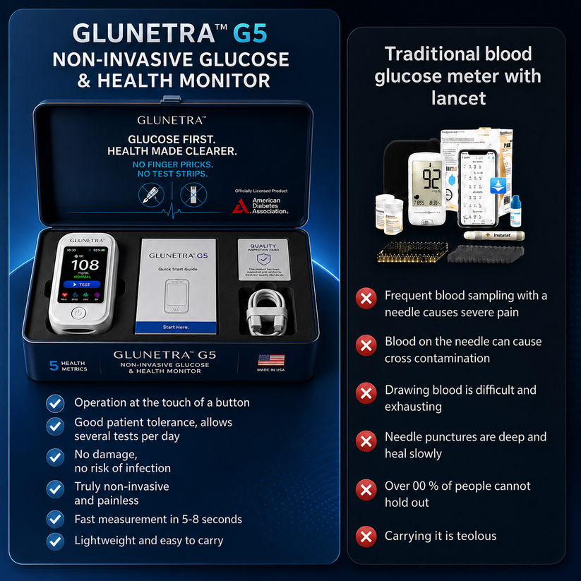 💥Non-Invasive Glucose & Health Monitor | 🩸 No Finger Pricks Blood Sugar Monitoring Device
