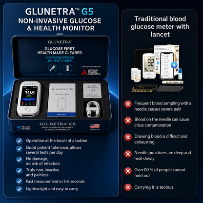 💥Non-Invasive Glucose & Health Monitor | 🩸 No Finger Pricks Blood Sugar Monitoring Device