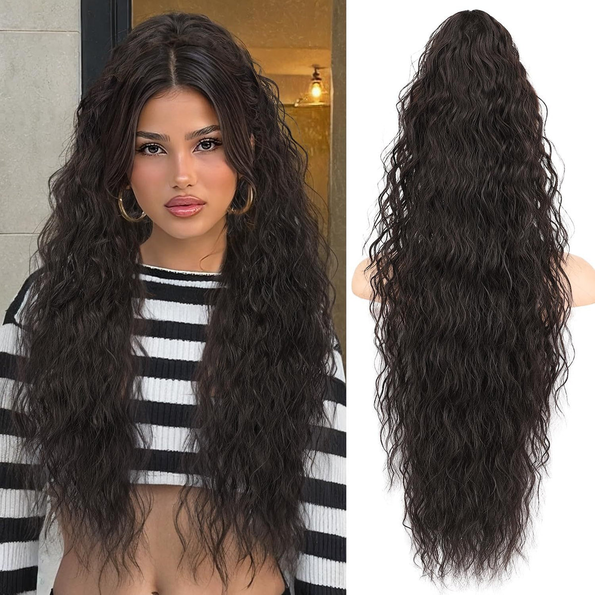 30-inch long wavy gradient hair extensions