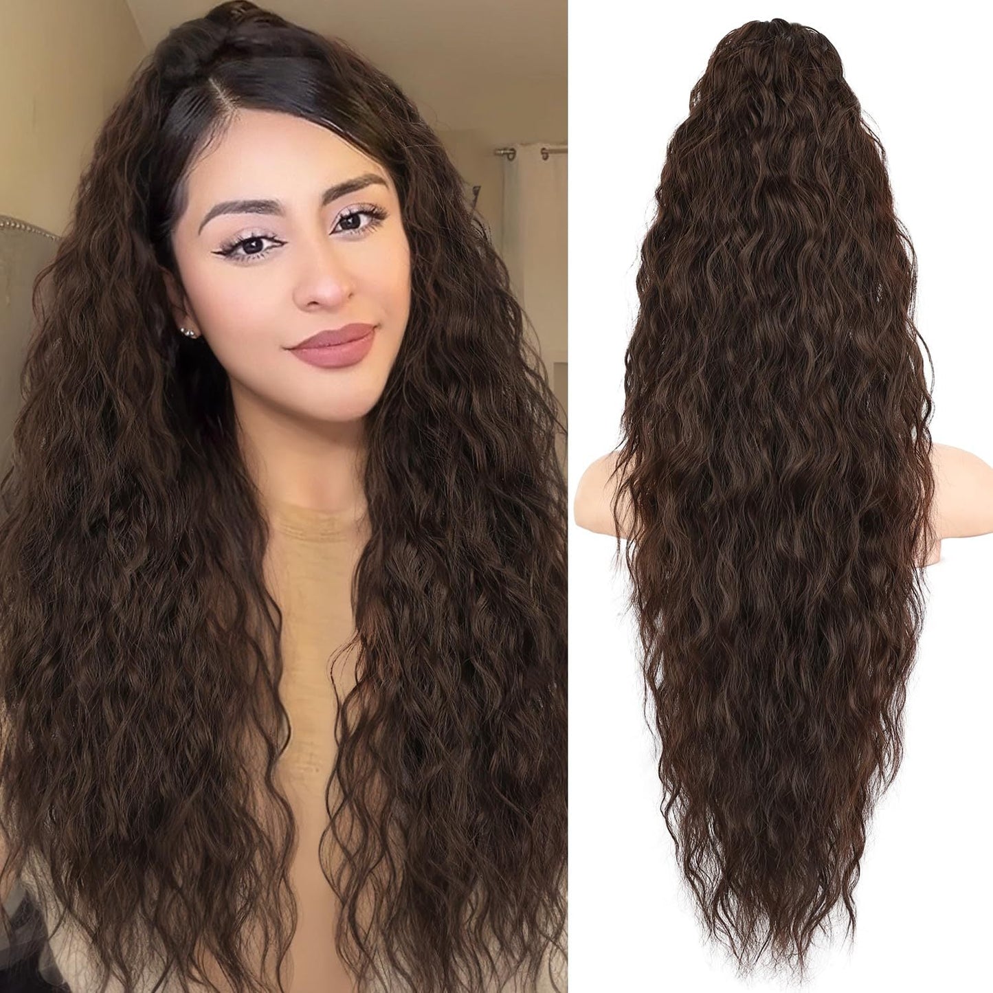 30-inch long wavy gradient hair extensions