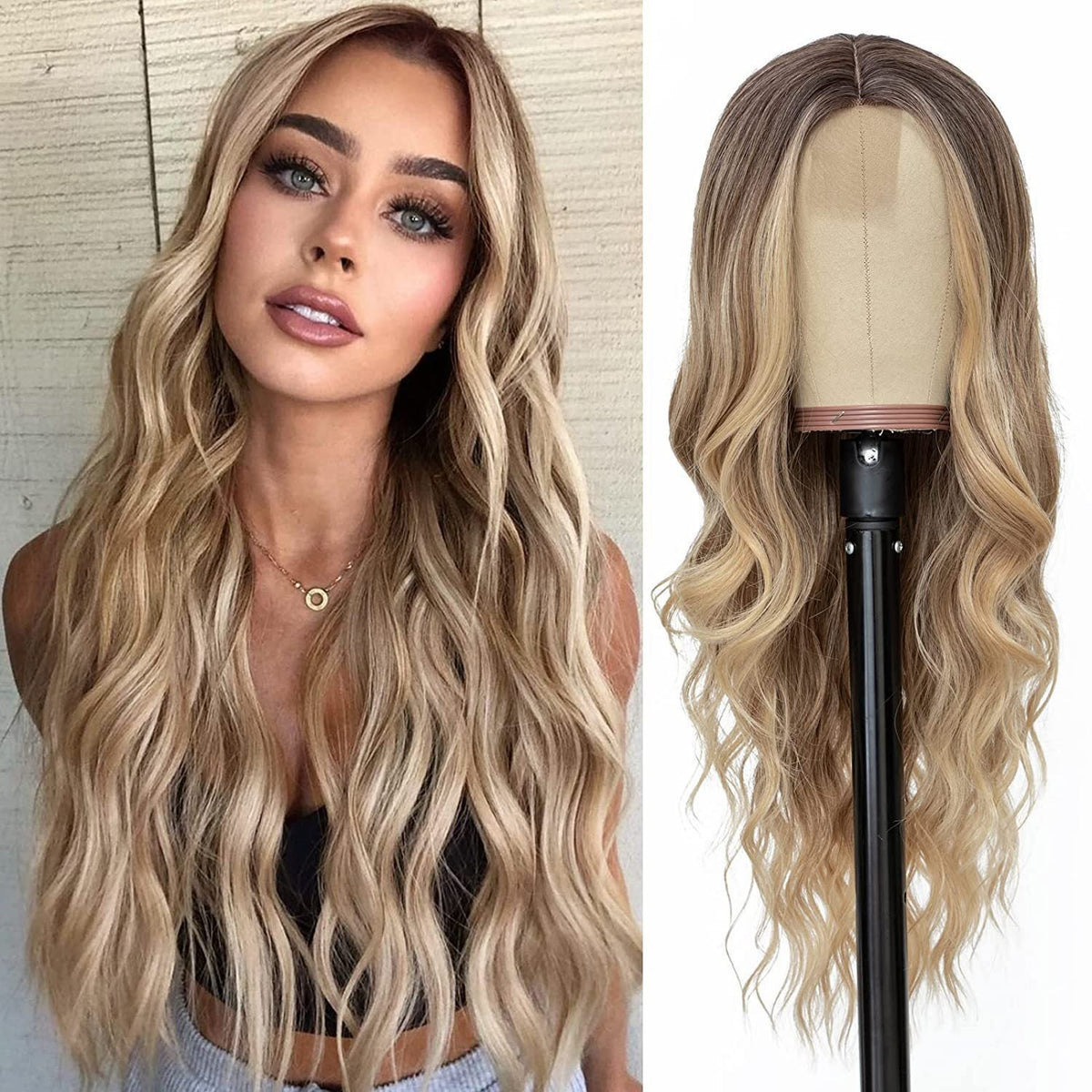 26-inch long gradient wavy wig