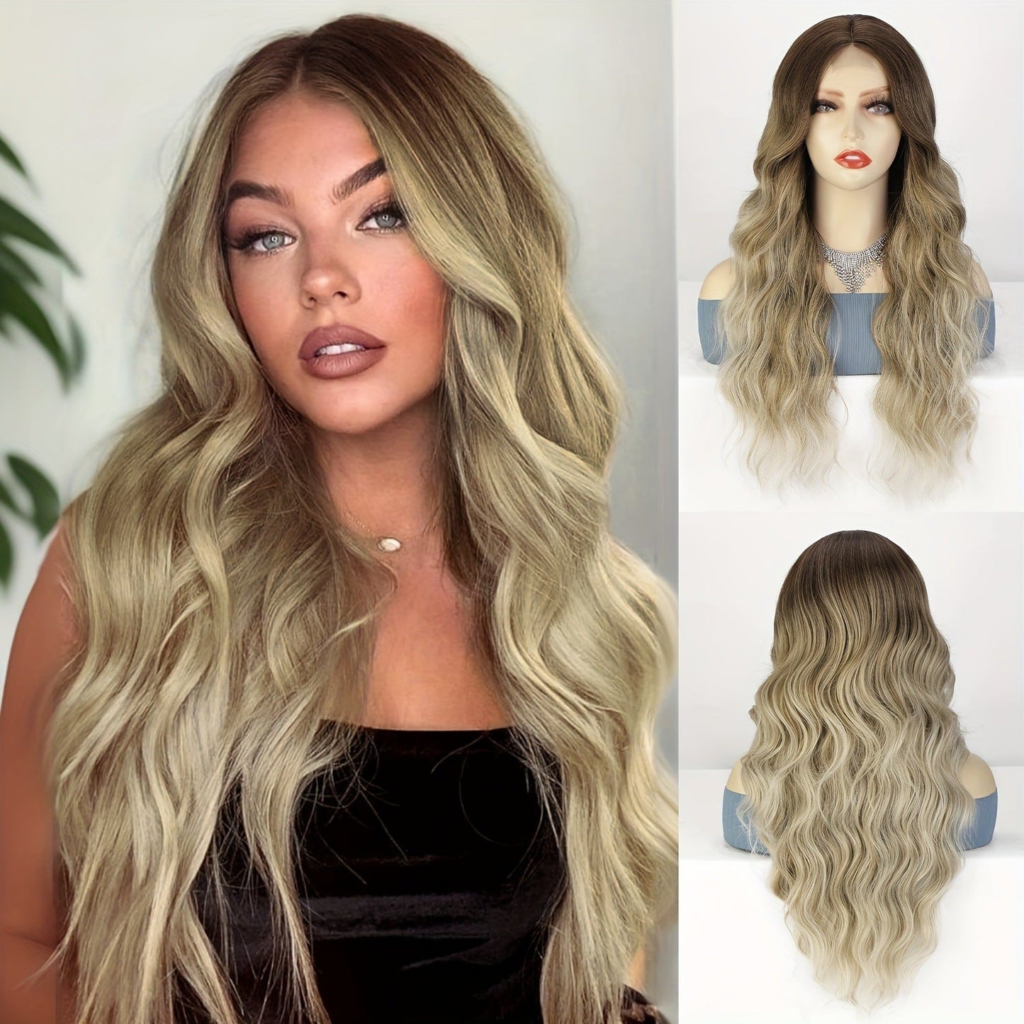 26-inch long gradient wavy wig