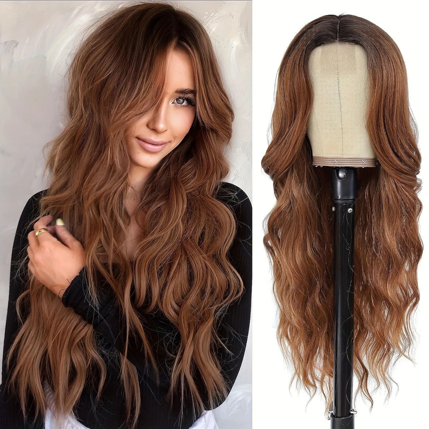 26-inch long gradient wavy wig