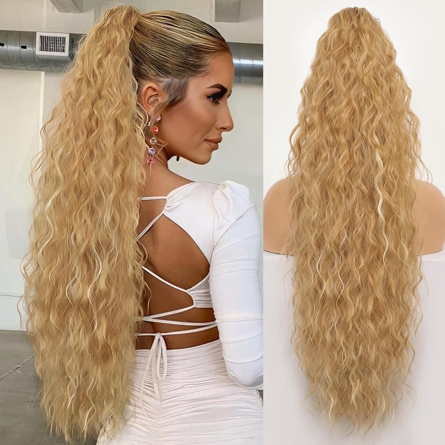 30-inch long wavy gradient hair extensions