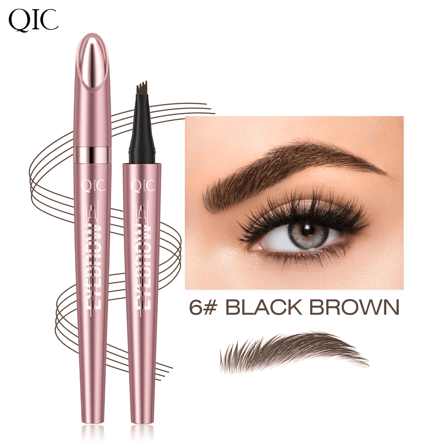 ✨Waterproof Micro-Fork Eyebrow Pencil, Long-Lasting Brow Pen for Natural Hair-Like Strokes