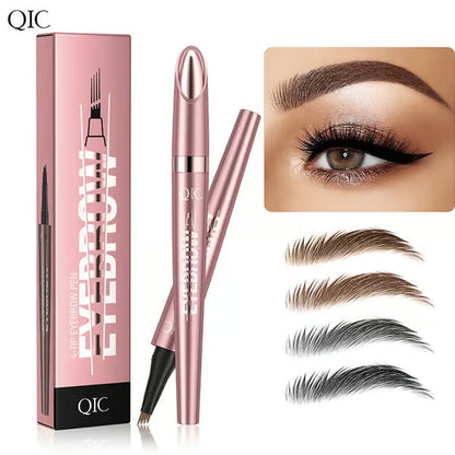 🎁💕Waterproof Micro-Fork Eyebrow Pencil, Long-Lasting Brow Pen for Natural Hair-Like Strokes