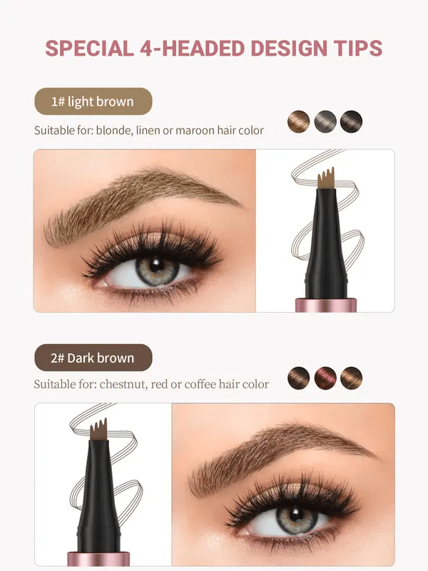 ✨Waterproof Micro-Fork Eyebrow Pencil, Long-Lasting Brow Pen for Natural Hair-Like Strokes